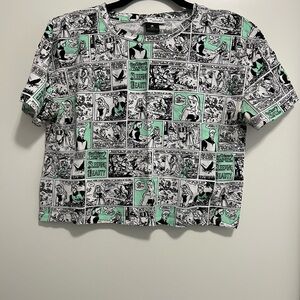 Zara Black and Mint Graphic Tee